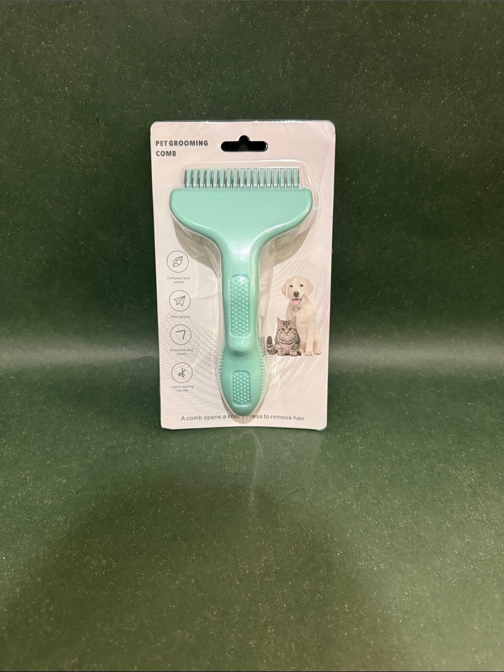 Pet Grooming Comb - Mint Green Tangle Remover